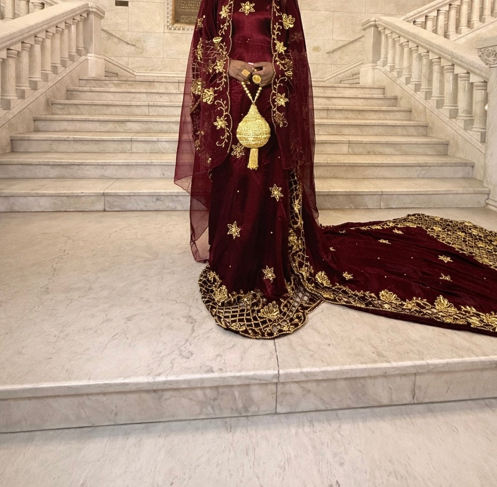 Maysa Valvet Bridal Dirac - Burgendy