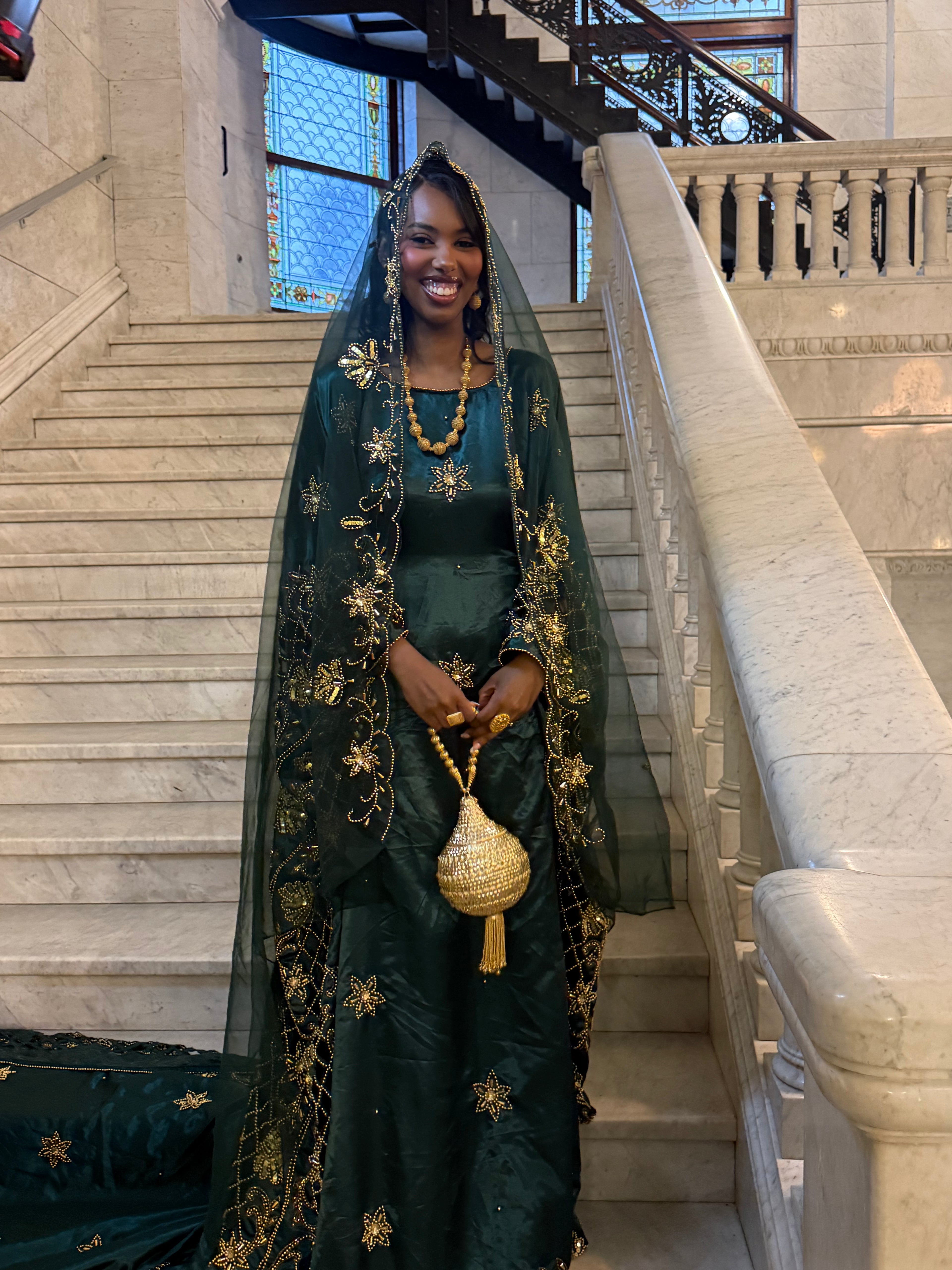 Samira Satin Bridal Dirac - Emerald Green